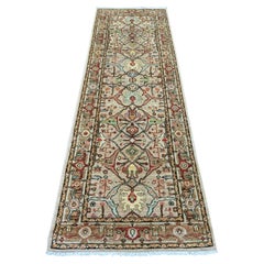 2'8"x8'3" Light Brown Peshawar Bijar Garus Design Hand Knotted Wool Runner Rug