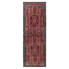 2'8"x8'3" Wine Red Vintage Northwest Persian Hand Knotted Pure Wool Runner Rug