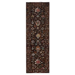 2'8"x8'6" Brown Wool Pomegranate Design Afghan Sultani Oriental Runner Rug