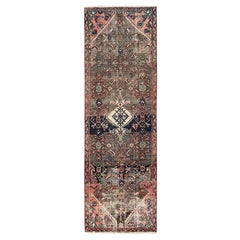 2'8 "x8'9" Brauner Vintage Persisch Bibikabad Handgeknüpft Reine Wolle Läufer Teppich