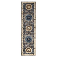 Tappeto Runner 2'8 "x9'10" Abyss Gray Mamluke Dynasty in lana annodata a mano 200 KPSI