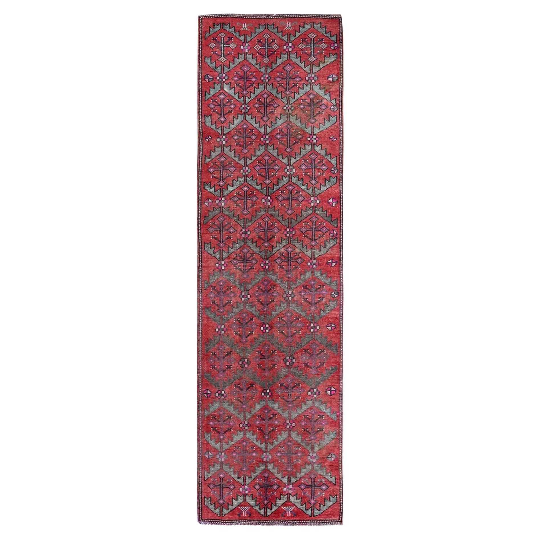2'8 "x9'10" Salsa Red Vintage Northwest Persian 100% Wool Hand Knots Rugs (Tappeto da corsa annodato a mano)