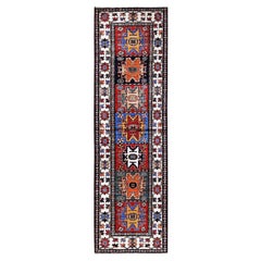 2'8 "x9'2" Bunte kaukasische Design Revival weiche Wolle handgeknüpft Läufer Teppich