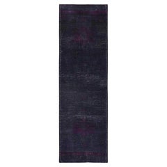 2
8"x9
3" Purple Overdyed Vintage Persian Tabriz Hand Knotted Wool Runner Rug