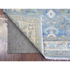 2'8"x9'6" Beau Blue, Finer Peshawar Wool Hand Knotted Oriental Rug