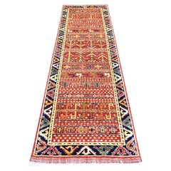 2'8 "x9'7" Coral Red Afghan Ersari Soft Wool Hand Knots Rugs Oriental Runner