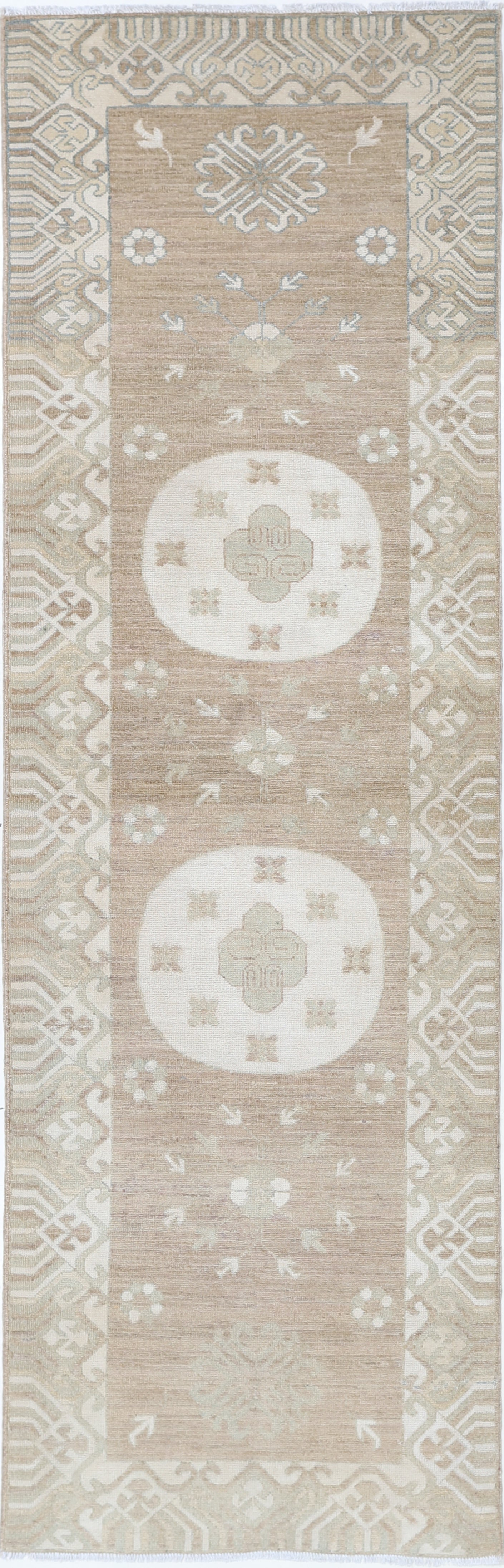 2.8x9.7 ft Traditional Handknotted Wool Runner Rug for Hallway. Corridor Rug