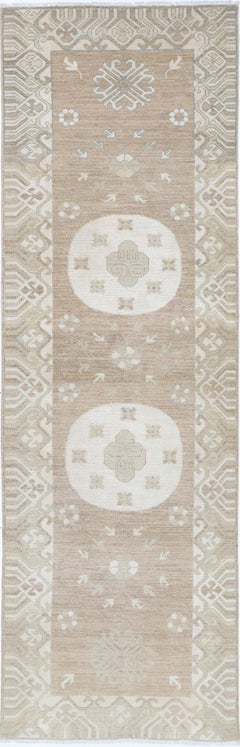 2.8x9.7 ft Traditional Handknotted Wool Runner Rug for Hallway. Corridor Rug