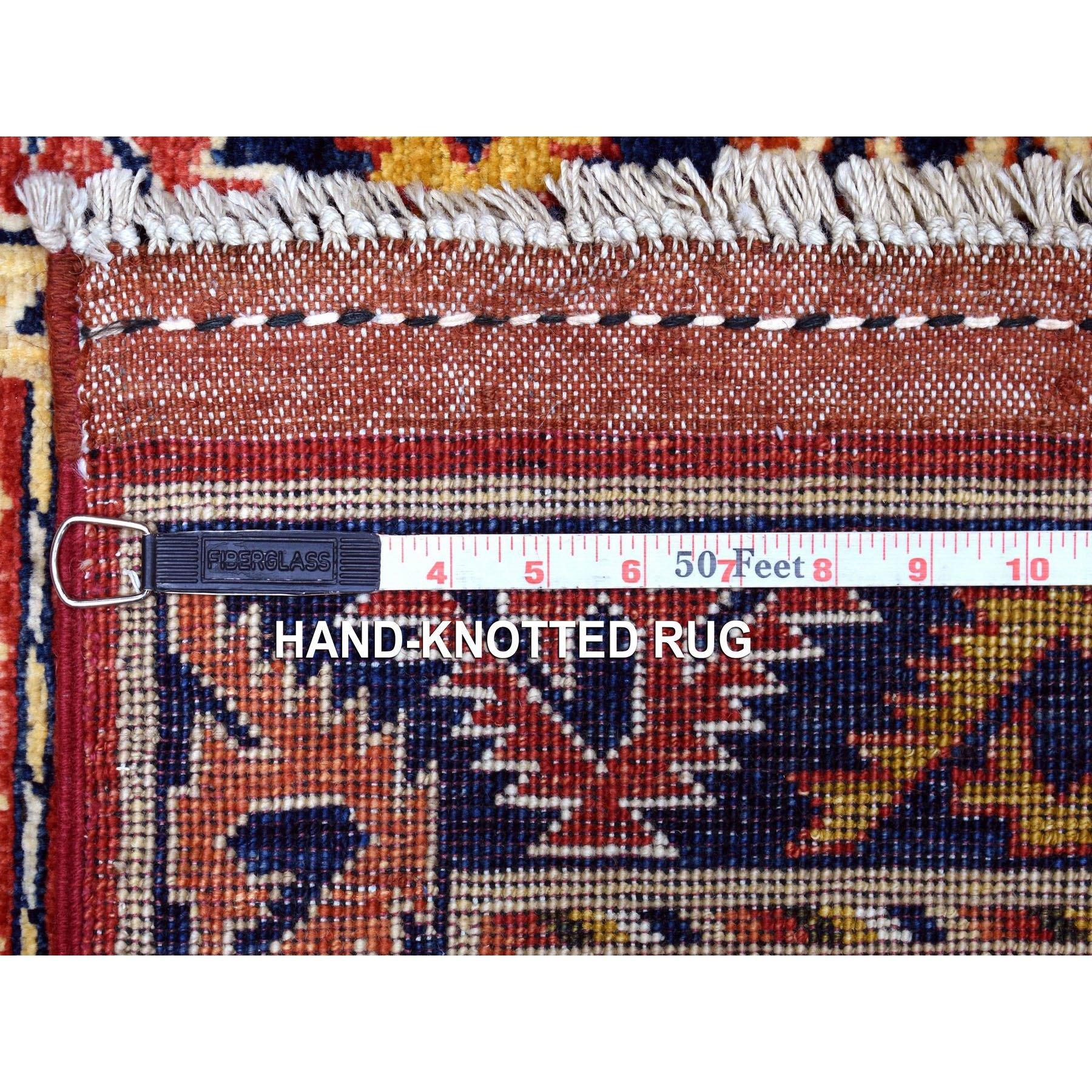 Tappeto rosso in lana organica Afghan Ersari con disegno geometrico annodato a mano 2'8 