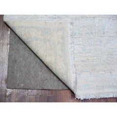 2'8"x9'7" White Wash Peshawar Wool Hand Knotted Oriental Rug