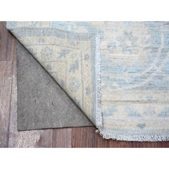 2'8"x9'9" Beau Blue Finer Peshawar Wool Hand Knotted Runner Oriental Rug