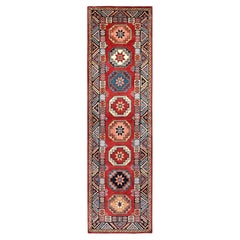 2'8"x9'9" Bolero Red Special Kazak 100% Wool Hand Knotted Runner Oriental Rug