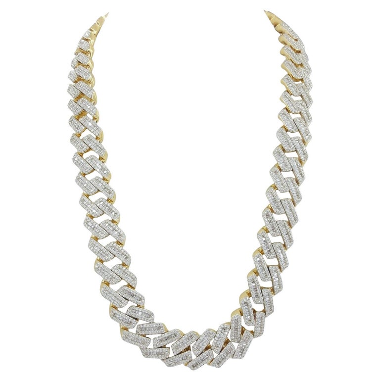 29 Carat Cuban Brilliant Cut Diamond Necklace For Sale at 1stDibs