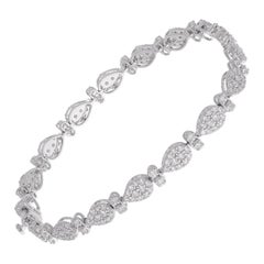 Bracciale con diamanti da 2,9 carati, oro bianco massiccio da 10 carati, fatto a mano.