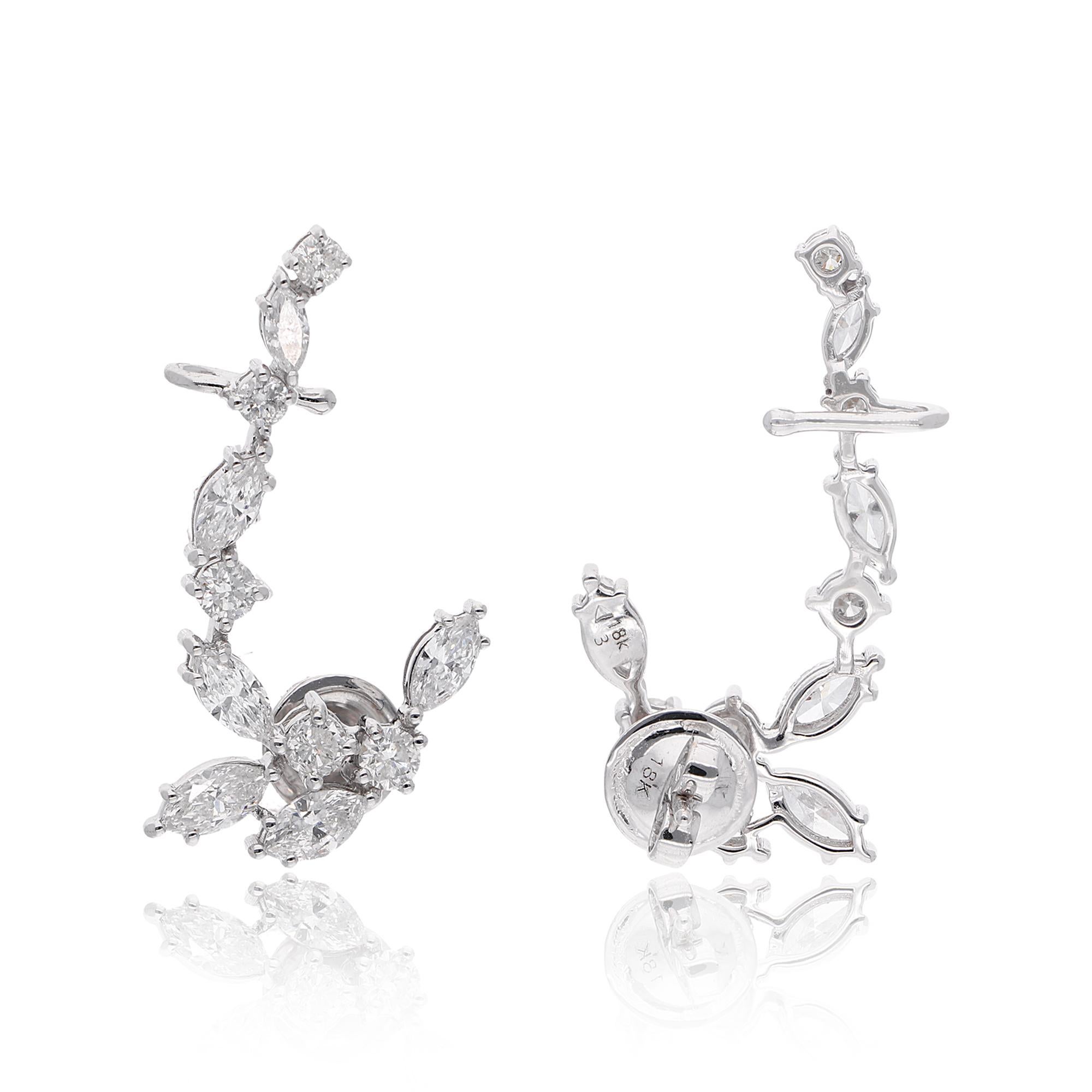 Pendientes de diamantes de 2,9 quilates en oro blanco de 14 quilates Joyería fina Moderno en venta