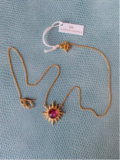 2.9 Carat Pink Tourmaline Cabochon 18kt Gold Star Necklace by Lauren Harper