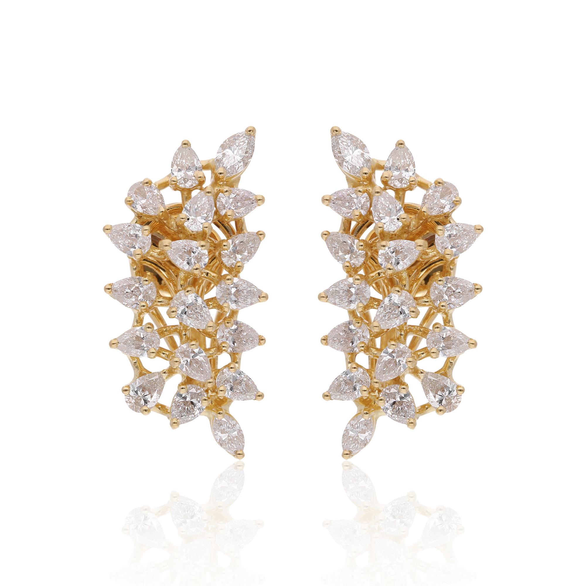 Life is stylish and beautiful when you have this 18k Yellow Gold Earrings which is indeed special. Wear your heart with the sparkling glory of Diamond that showcases a sharp youthful vibe. A finest pick to seal your love.

✧✧Welcome To Our Shop