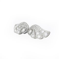 2.9 Carat White Gold Wing Diamond Earrings
