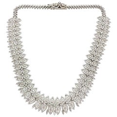 29 Karat runder Brillant-Diamant 18 Karat Weißgold Estate Halskette