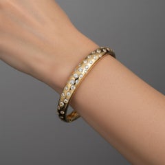 29 Diamond 14K (or 18k upon request) Yellow Gold Bangle Bracelet