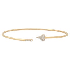 Twinkling Aura 14K (or 18k upon request) Yellow Gold Heart Shape Bangle Bracelet Twinkling Aura 14K (or 18k upon request) Yellow Gold Heart Shape Bangle Bracelet