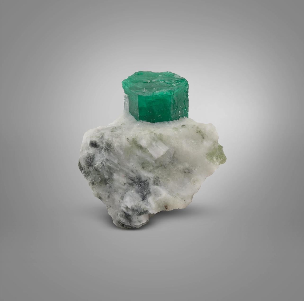 American Craftsman 29 Grams Deep Green Emerald Crystal On White Matrix From Pakistan For Sale