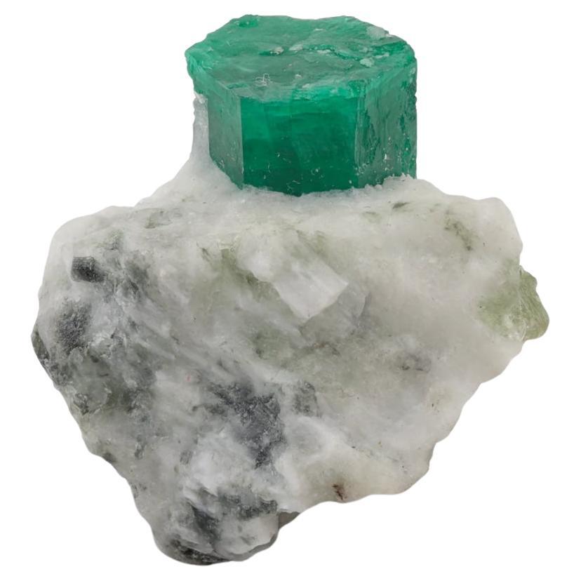 29 Grams Deep Green Emerald Crystal On White Matrix From Pakistan For Sale