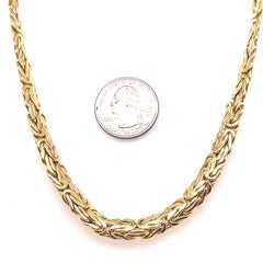 Interlocking Chain Gold Necklace 29 Inches 14 Karat Yellow Gold 54 Grams