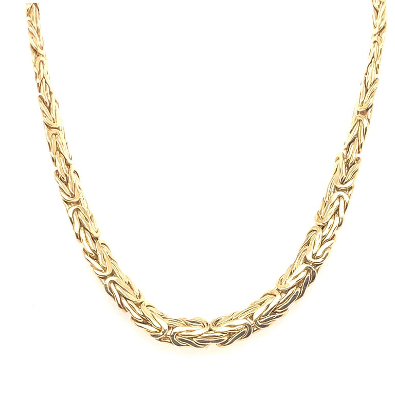Interlocking Chain Gold Necklace 29 Inches 14 Karat Yellow Gold 54