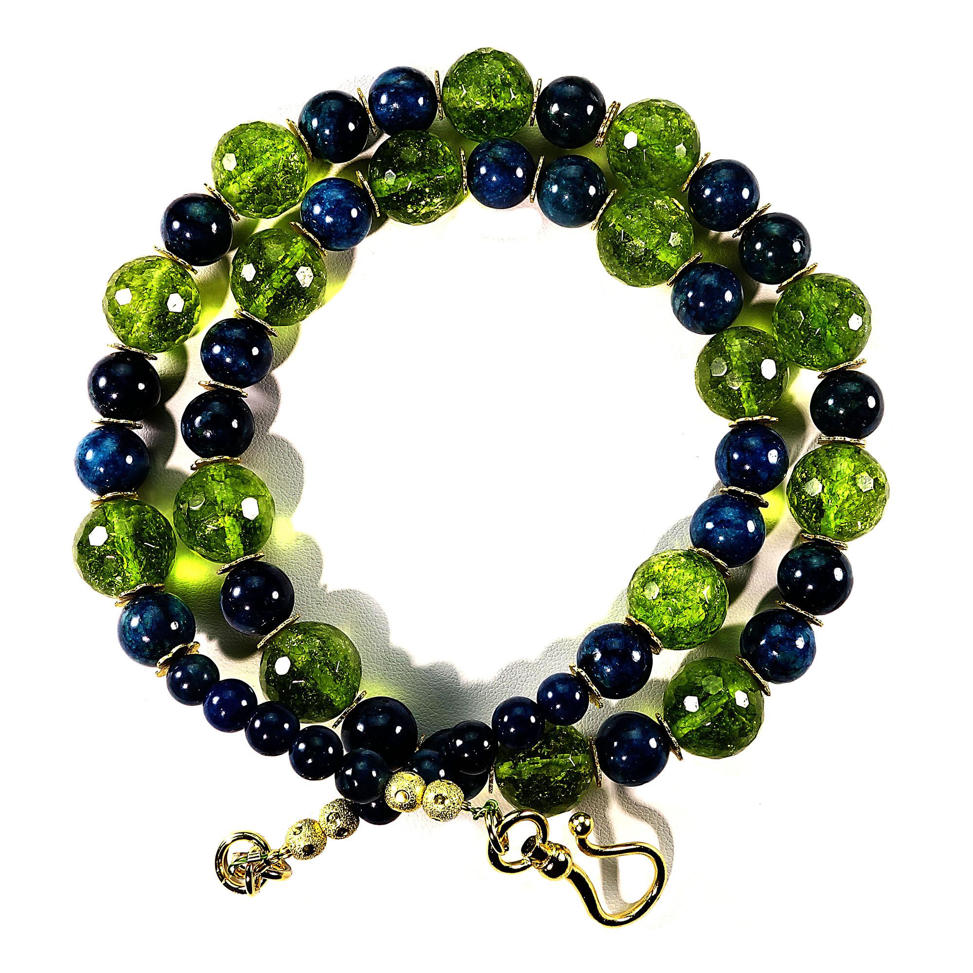 Women's or Men's AJD Peridot and Apatite Statement Necklace