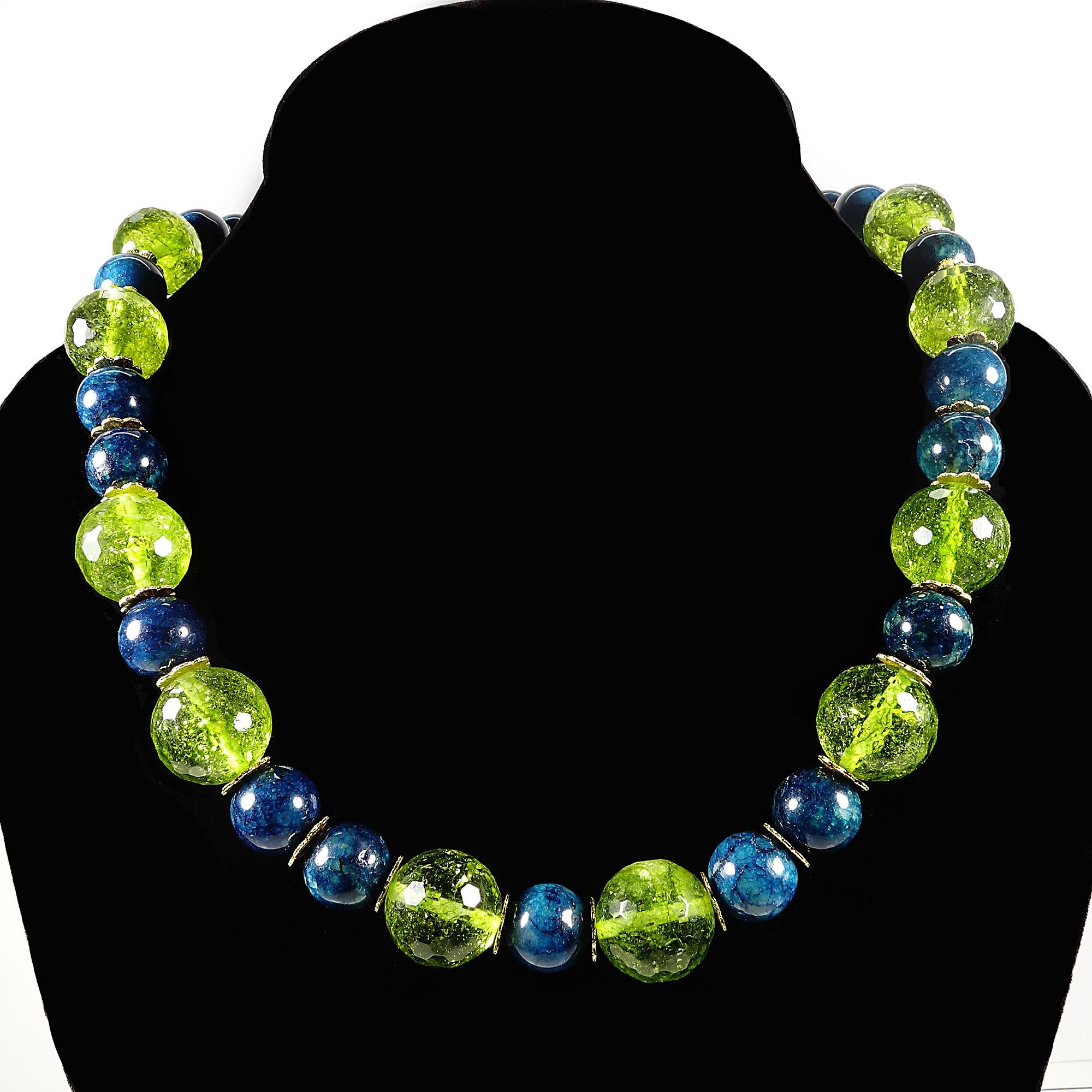 Artisan AJD Peridot and Apatite Statement Necklace