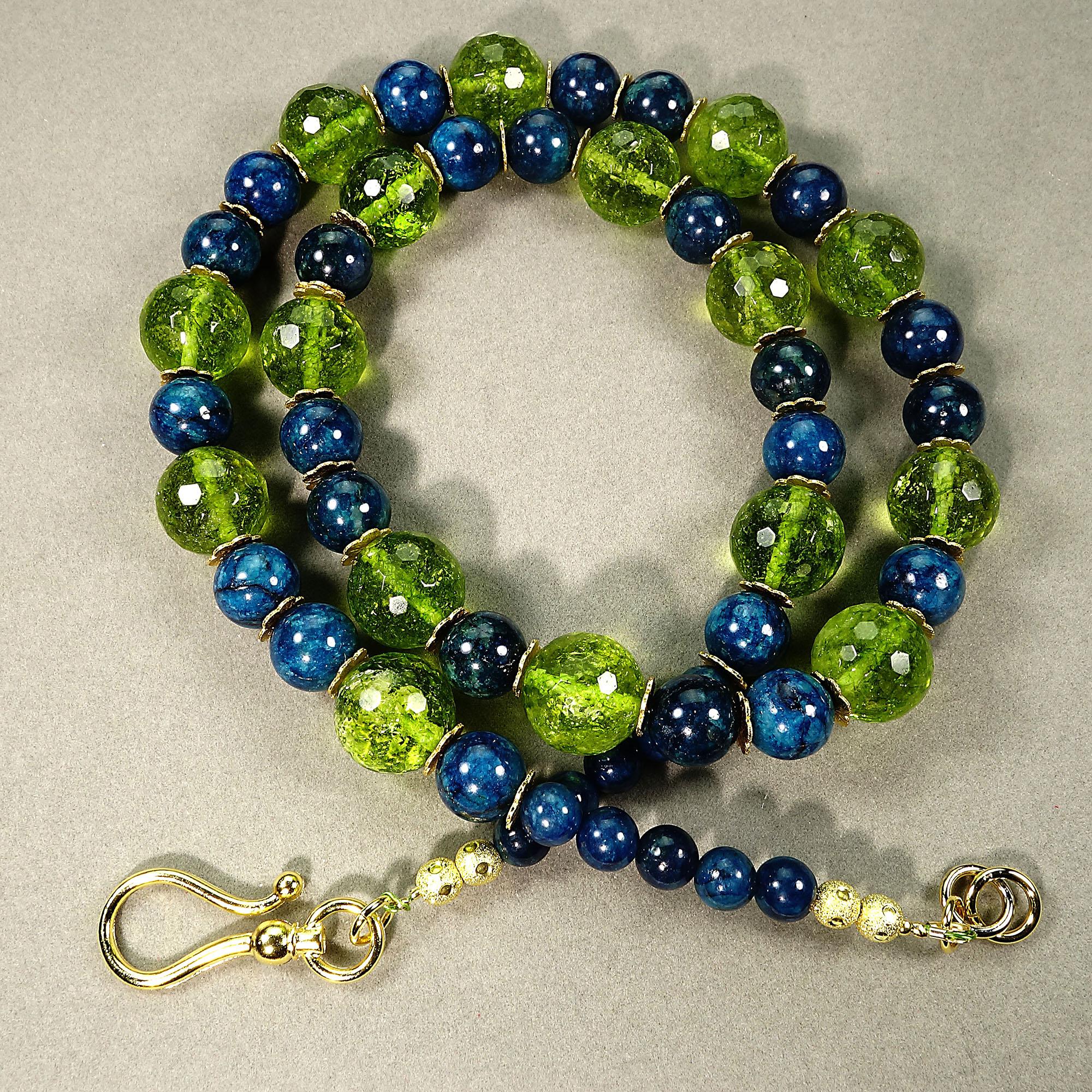 Bead AJD Peridot and Apatite Statement Necklace