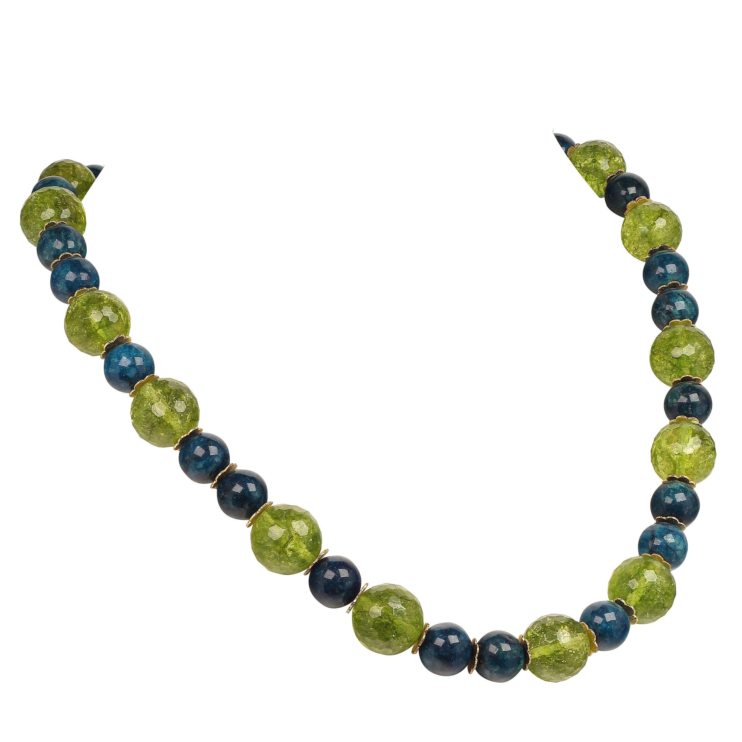 AJD Peridot and Apatite Statement Necklace