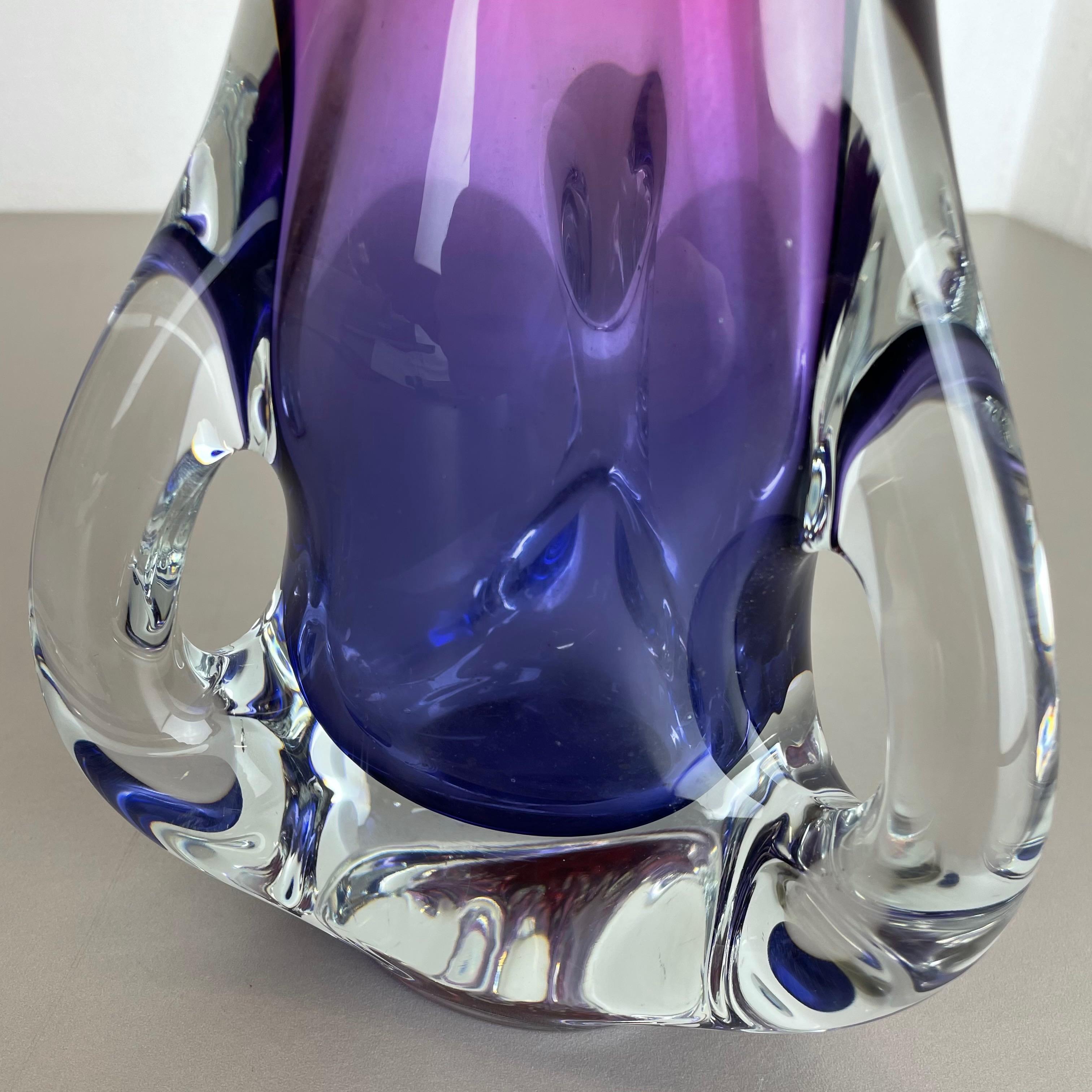 2.9 Kg Vintage Pink Purple Hand Blown Crystal Glass Vase by Joska, Germany, 1970 For Sale 8