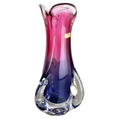 2,9 Kg Vintage Pink Purple Hand Blown Crystal Glass Vase by Joska, Germany, 1970