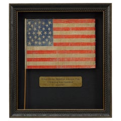 Antique 29-Star Printed Double-Medallion American Parade Flag, Iowa Statehood, 1847