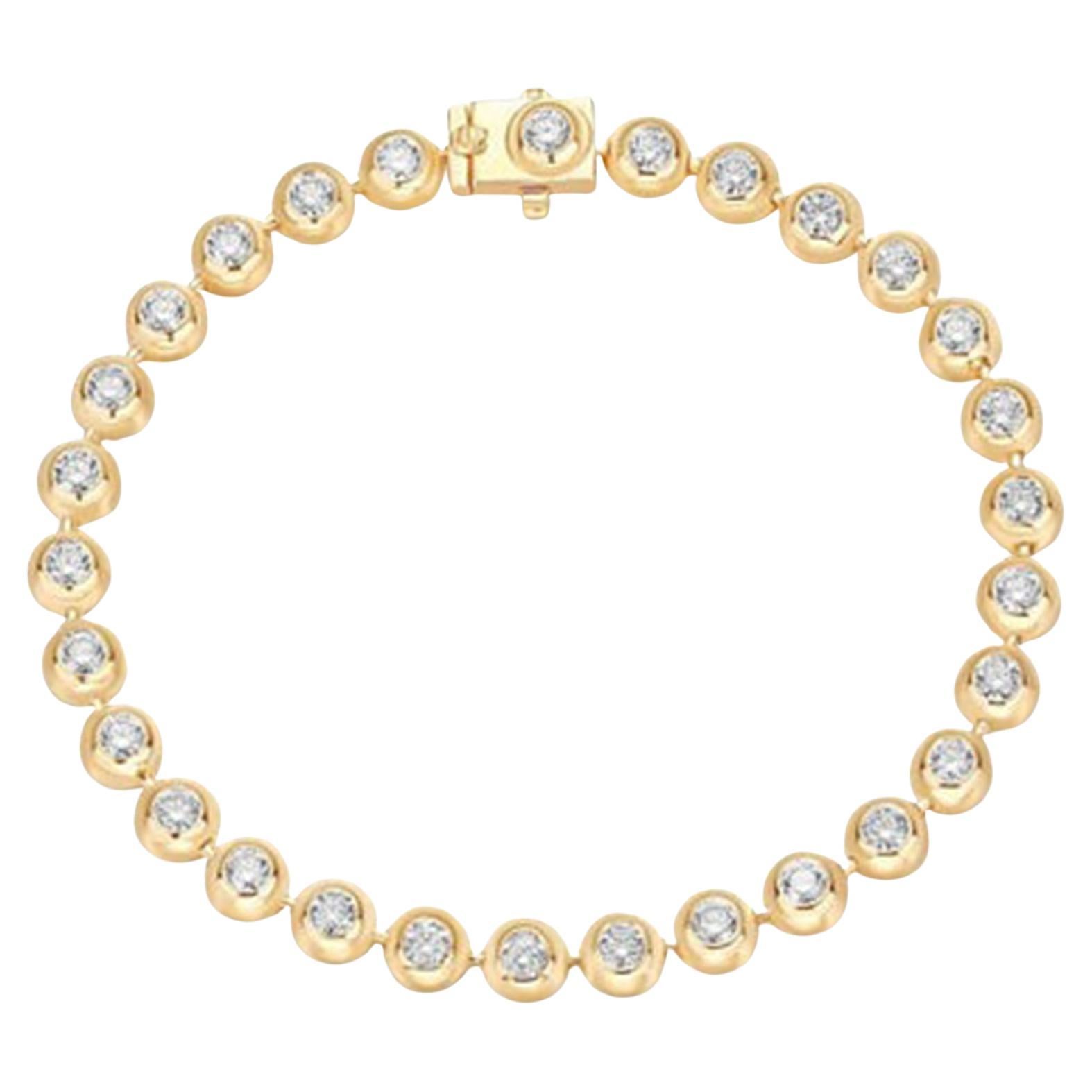 29 Starlight Diamond 14K (or 18k upon request) Yellow Gold Bangle Bracelet