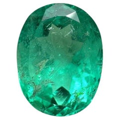 2,90 Quilates 10x8mm Esmeralda Colombiana Verde Azulada Talla Oval - Gema Natal de Mayo