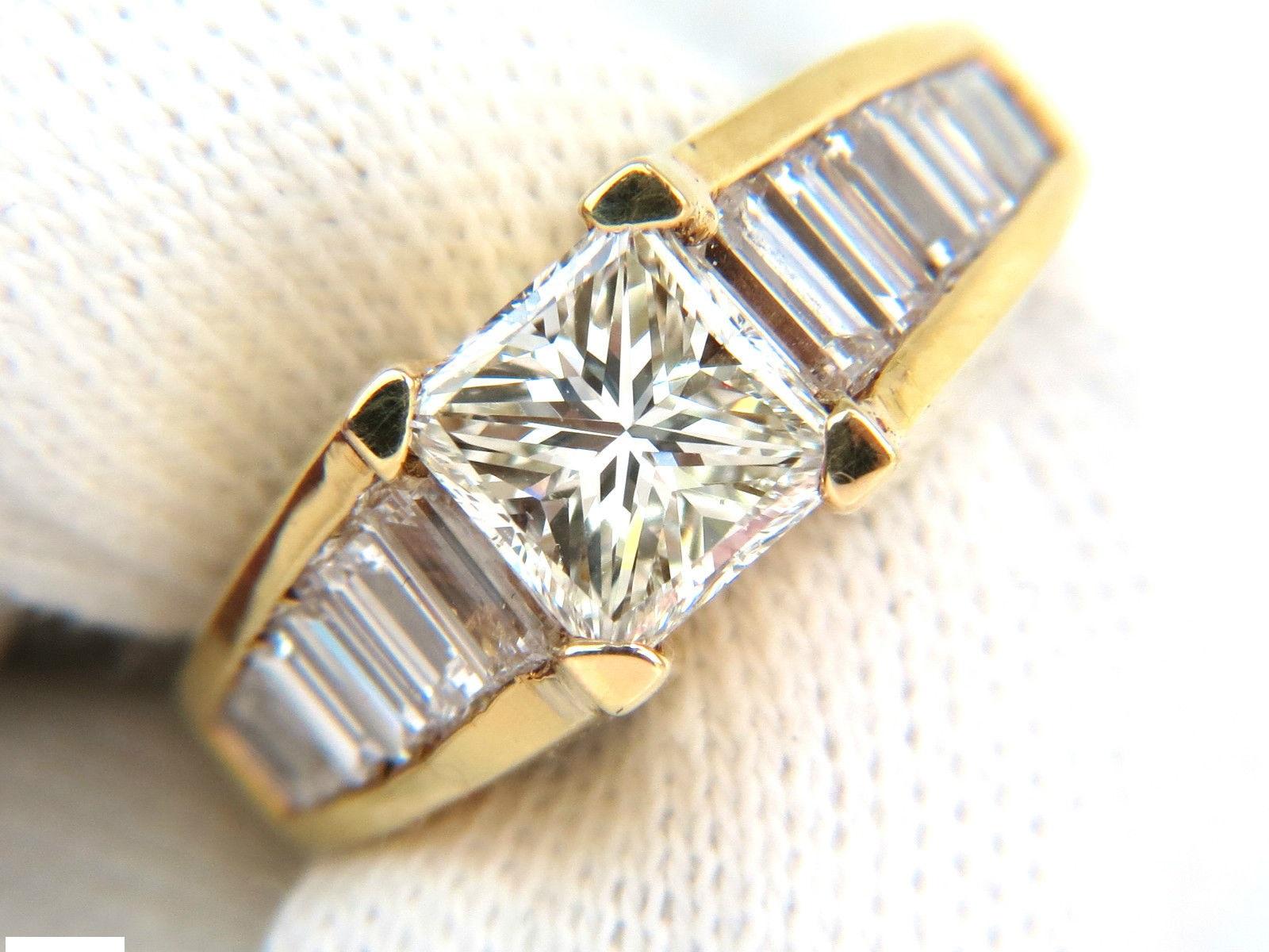 2,90 Karat 18 Karat Brillant Prinzessin Baguettes Diamantring Modern Deco Prime im Angebot 4