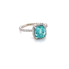 2.90 Carat Apatite Diamond White Gold Ring