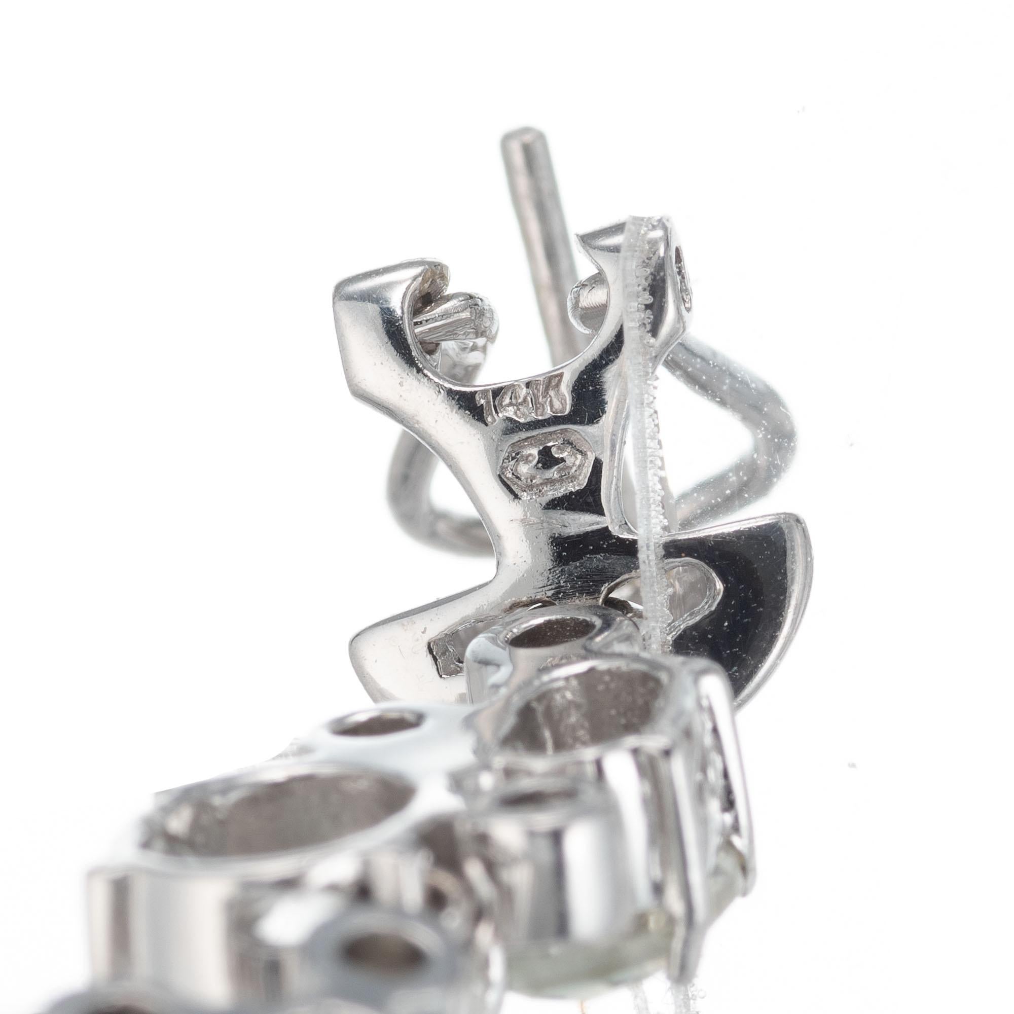 2,90 Karat Aquamarin-Diamant-Weißgold-Tropfen-Ohrringe im Zustand „Hervorragend“ im Angebot in Stamford, CT