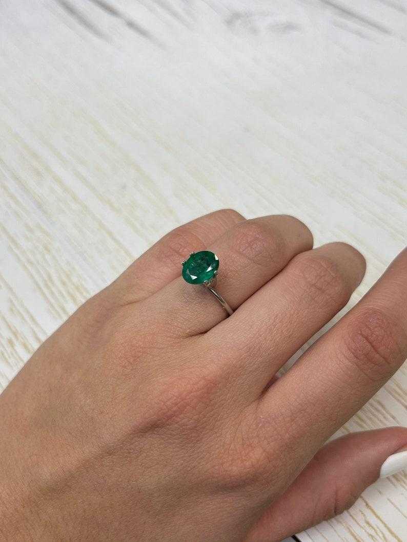 2.90 Carat Classic Emerald Green Zambian Emerald - Oval Cut May Birthstone Gem For Sale 4
