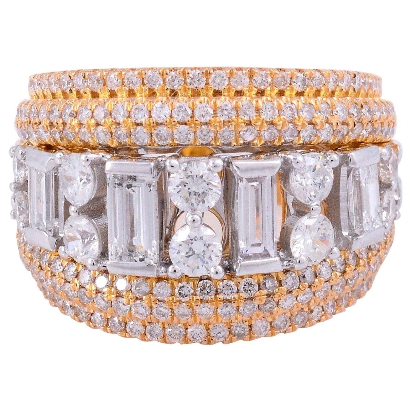 2.90 Carat Diamond 18 Karat Gold Two-Tone Ring