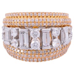 Zweifarbiger Ring mit 2,90 Karat Diamanten aus 18 Karat Gold