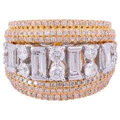 Bague bicolore en or 18 carats avec diamants de 2,90 carats