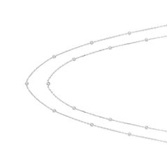Collar de diamantes de 2,90 quilates, G SI, oro blanco de 14 quilates, 30 eslabones