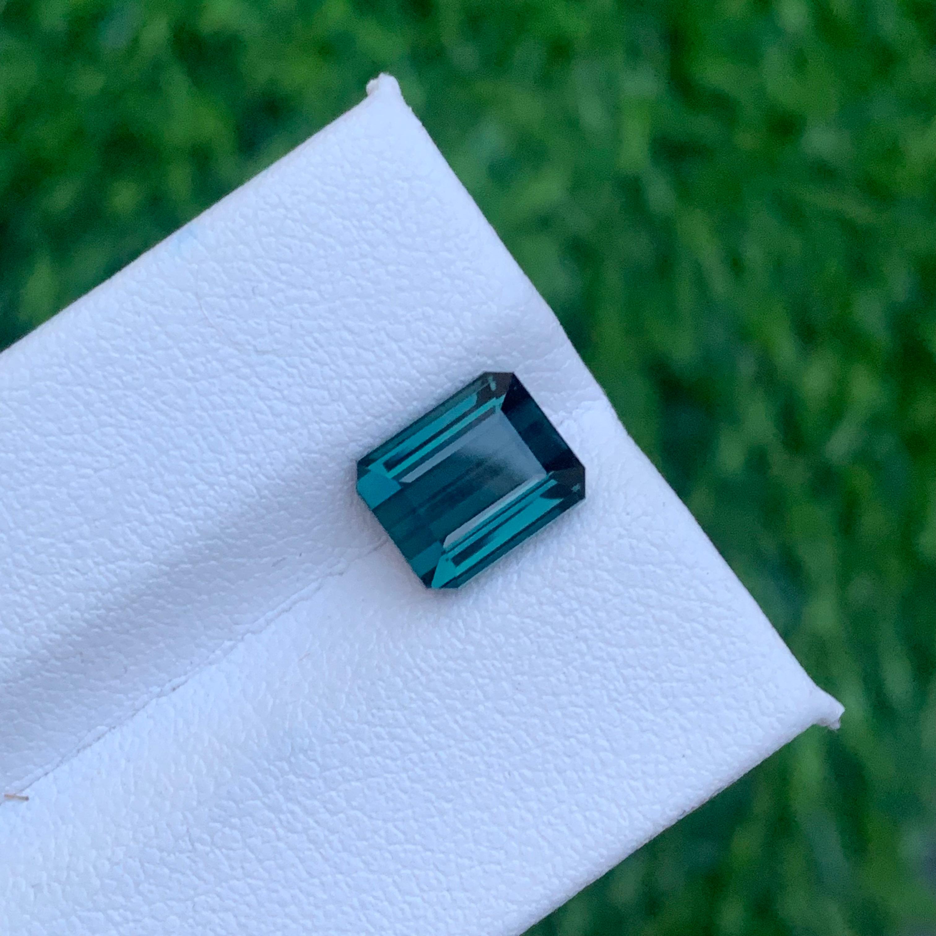 2.90 Carat Emerald Cut Natural Blue Indicolite Tourmaline Emerald Cut Kunar Mine For Sale 6