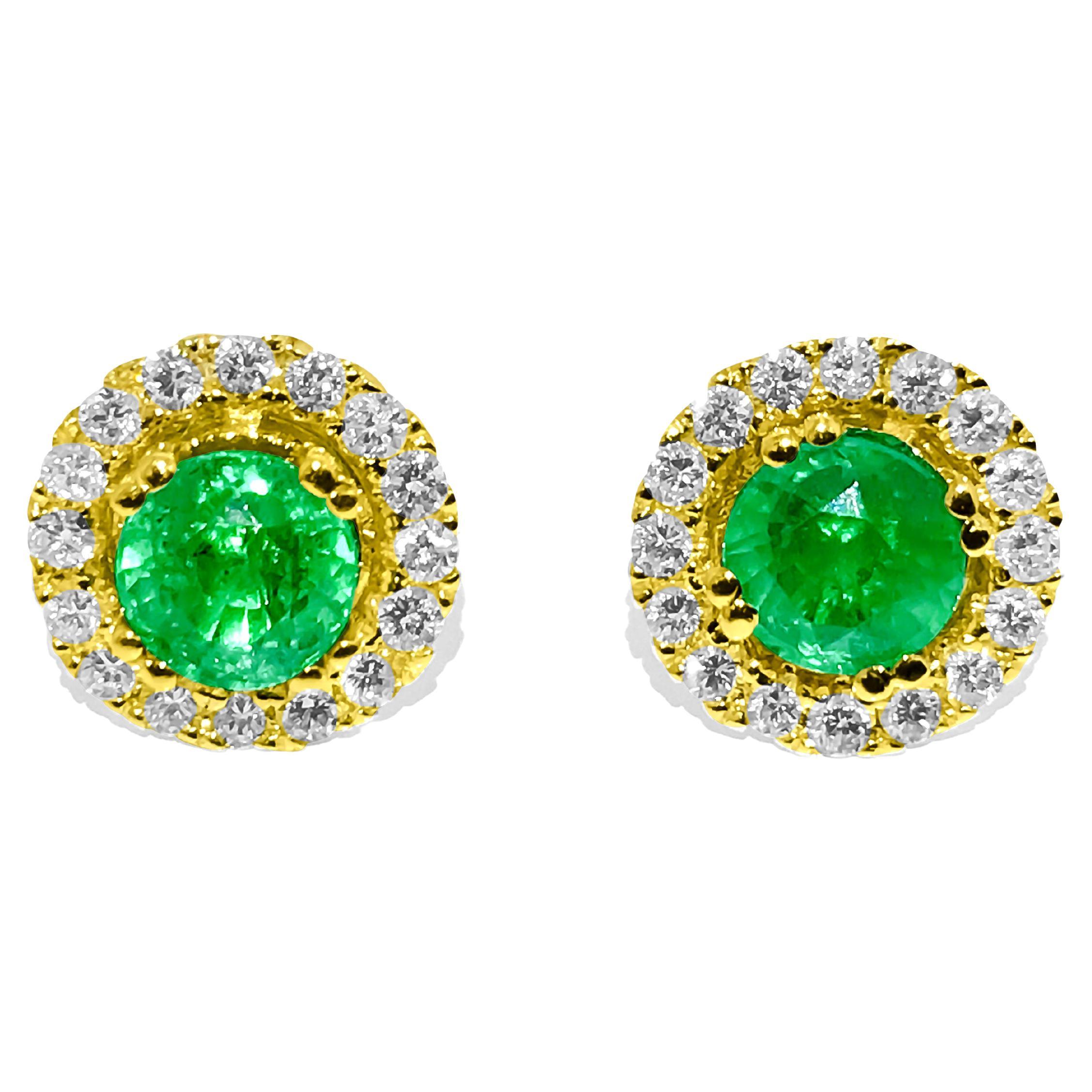 8 Carat Oval Emerald Diamond Stud Earrings 14 Karat Gold at 1stDibs 8