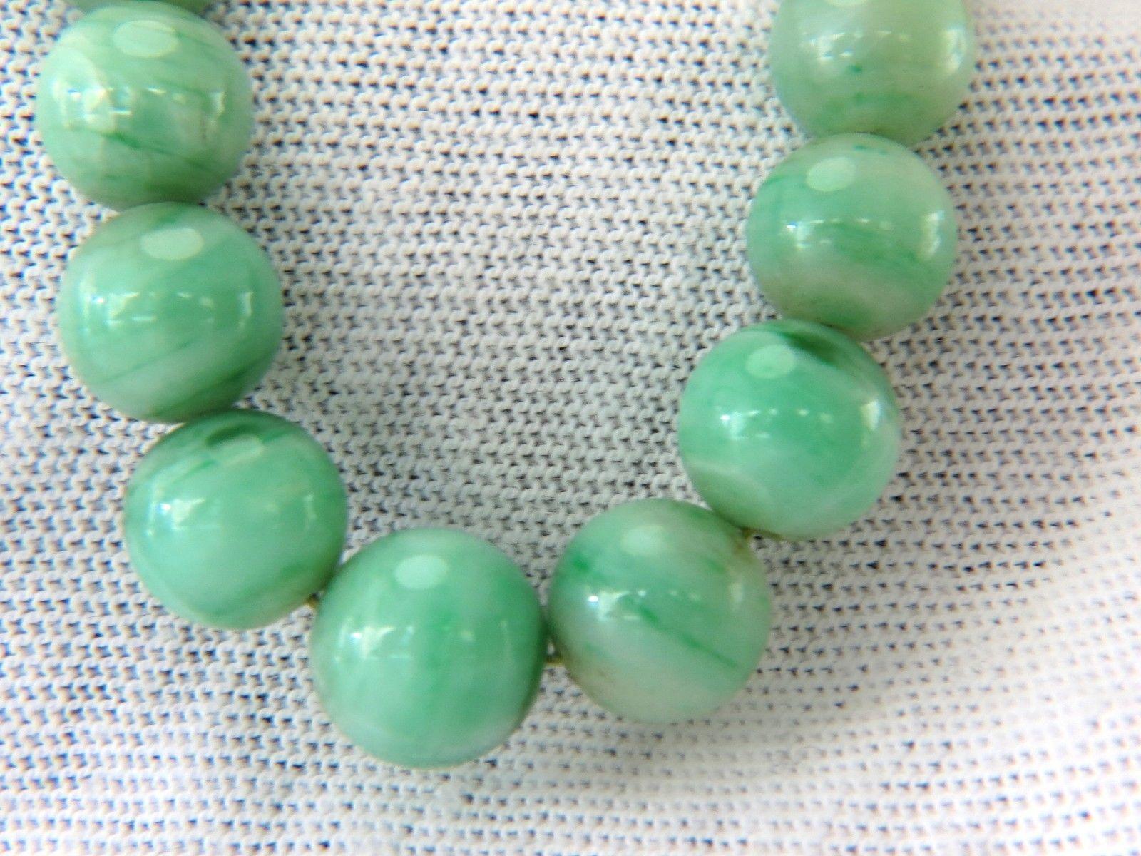 290 Carat GIA Certified Natural Green Jade Bead Necklace For Sale 2