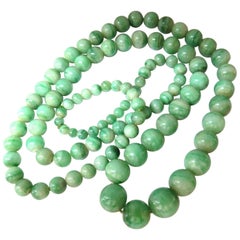 290 Carat GIA Certified Natural Green Jade Bead Necklace*